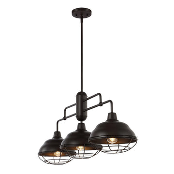 Levi Industrial Farmhouse Iron LED Pendant - JONATHAN Y